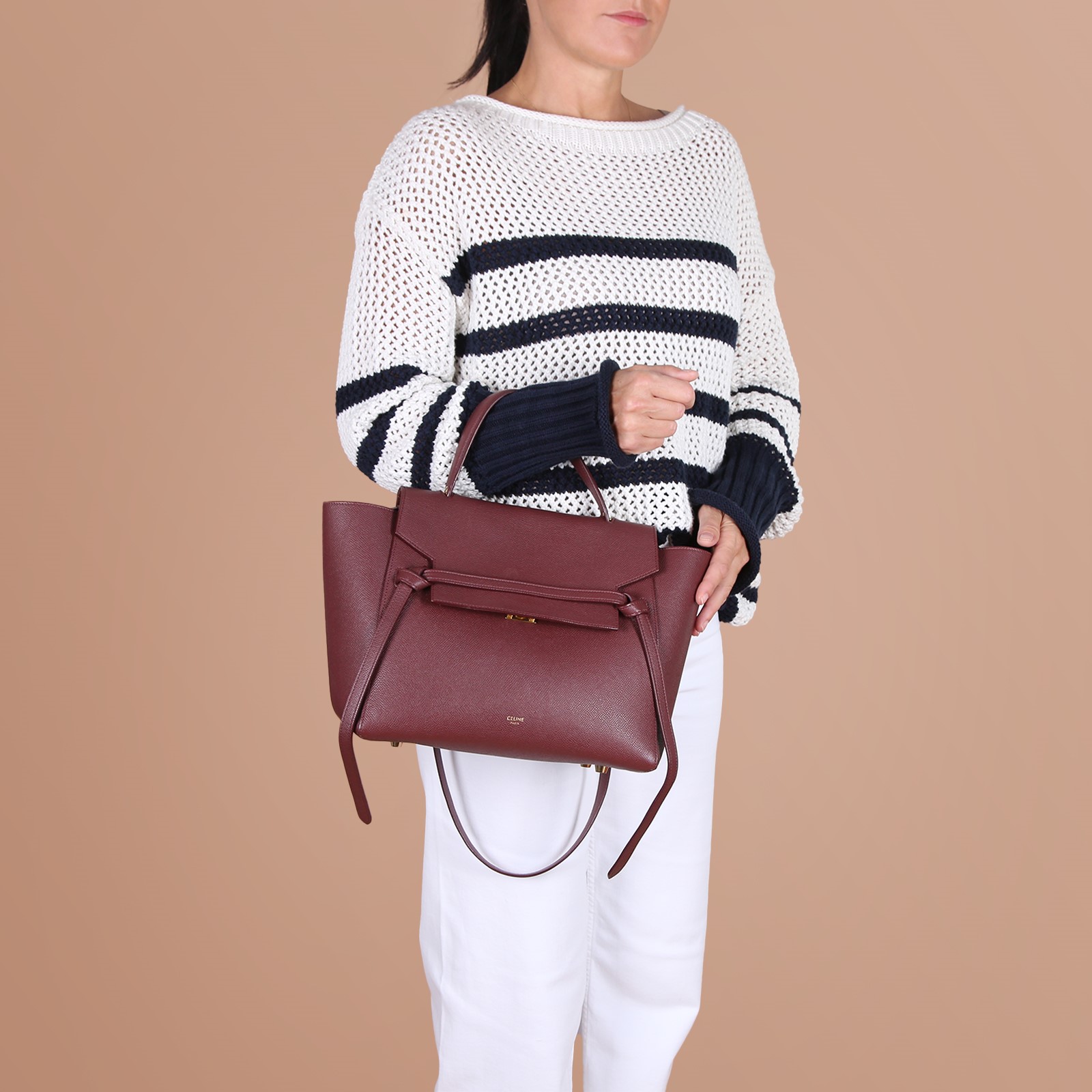 Celine micro belt bag burgundy 2025