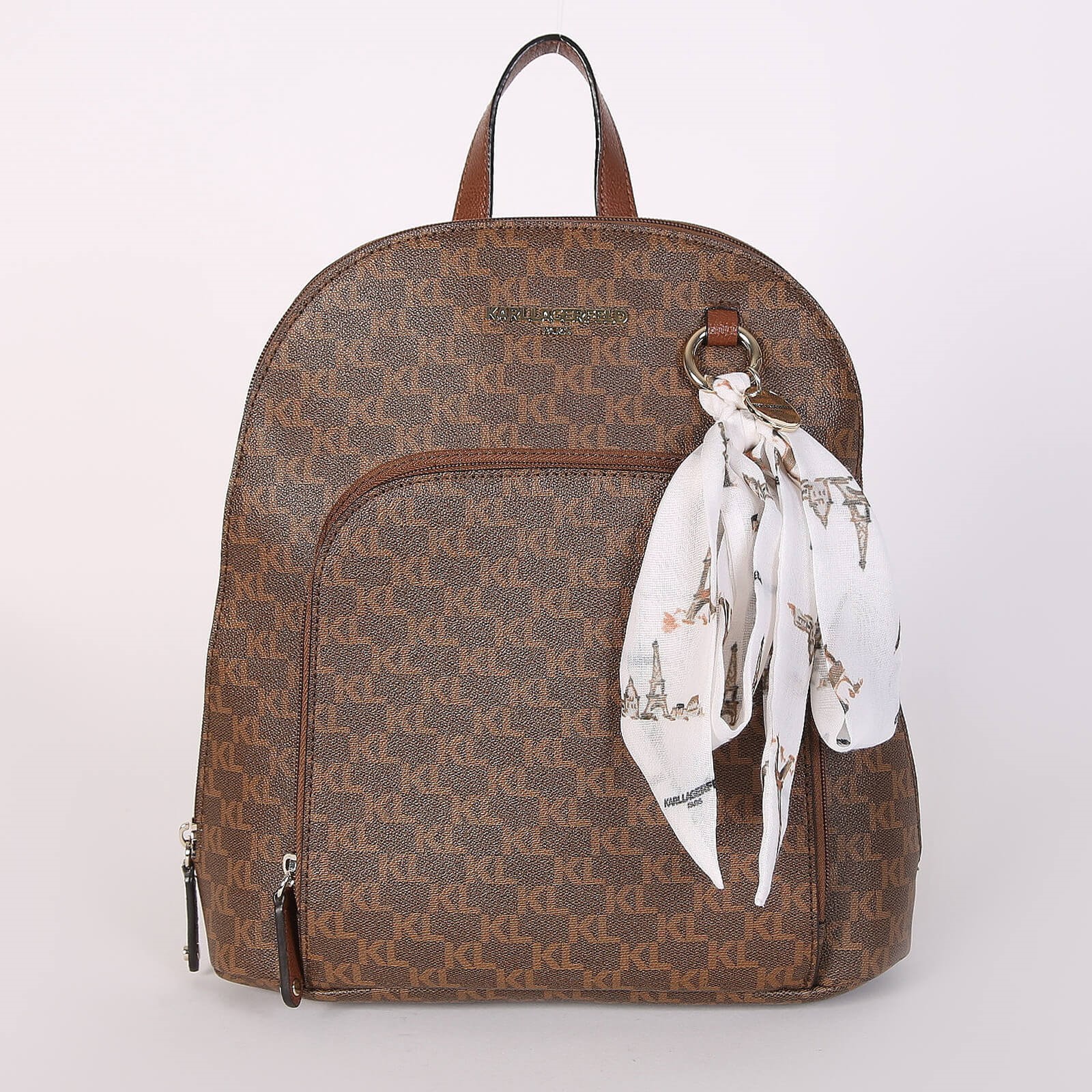 Karl Lagerfeld Wilma KL Signature Canvas Backpack Brown www.luxurybags