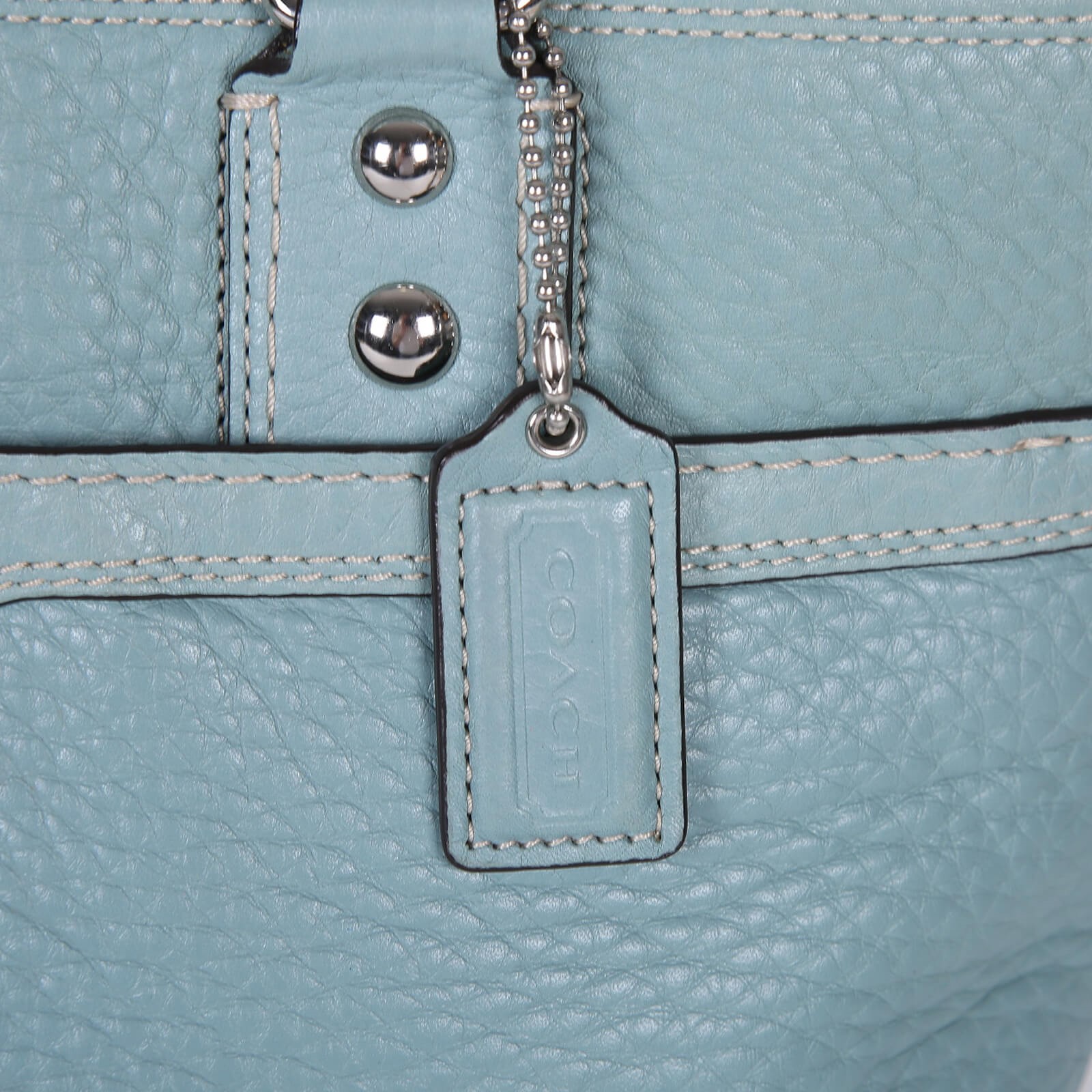 Coach Hampton Small Leather Shoulder Bag Blue www.luxurybags
