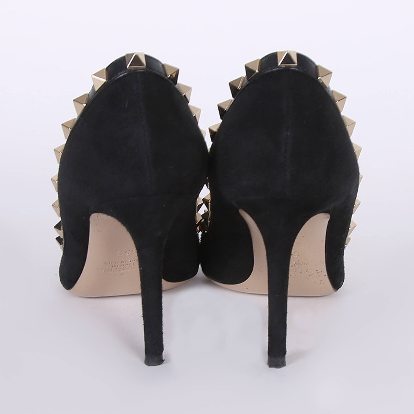 Black suede valentino heels top