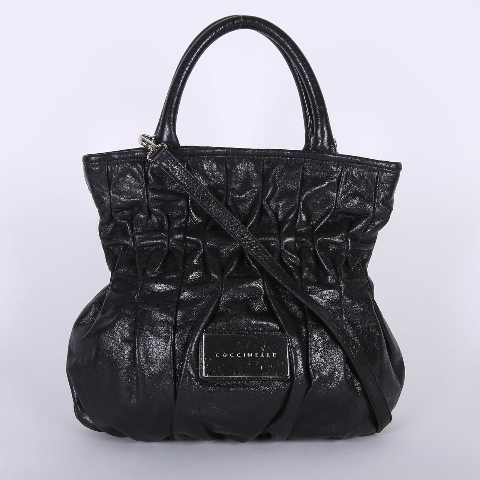 Coccinelle Goodie Leather Top Handle Bag with Strap Black www.luxurybags