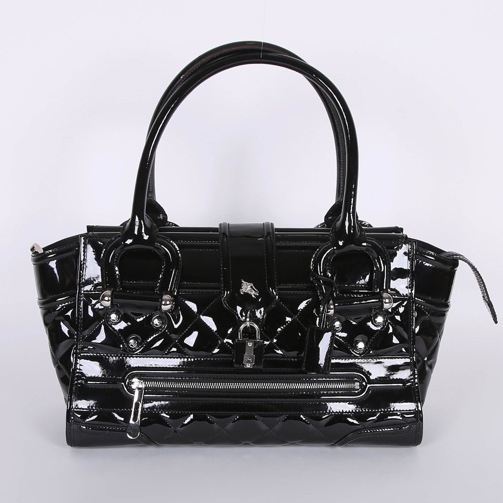 Burberry patent leather handbag deals