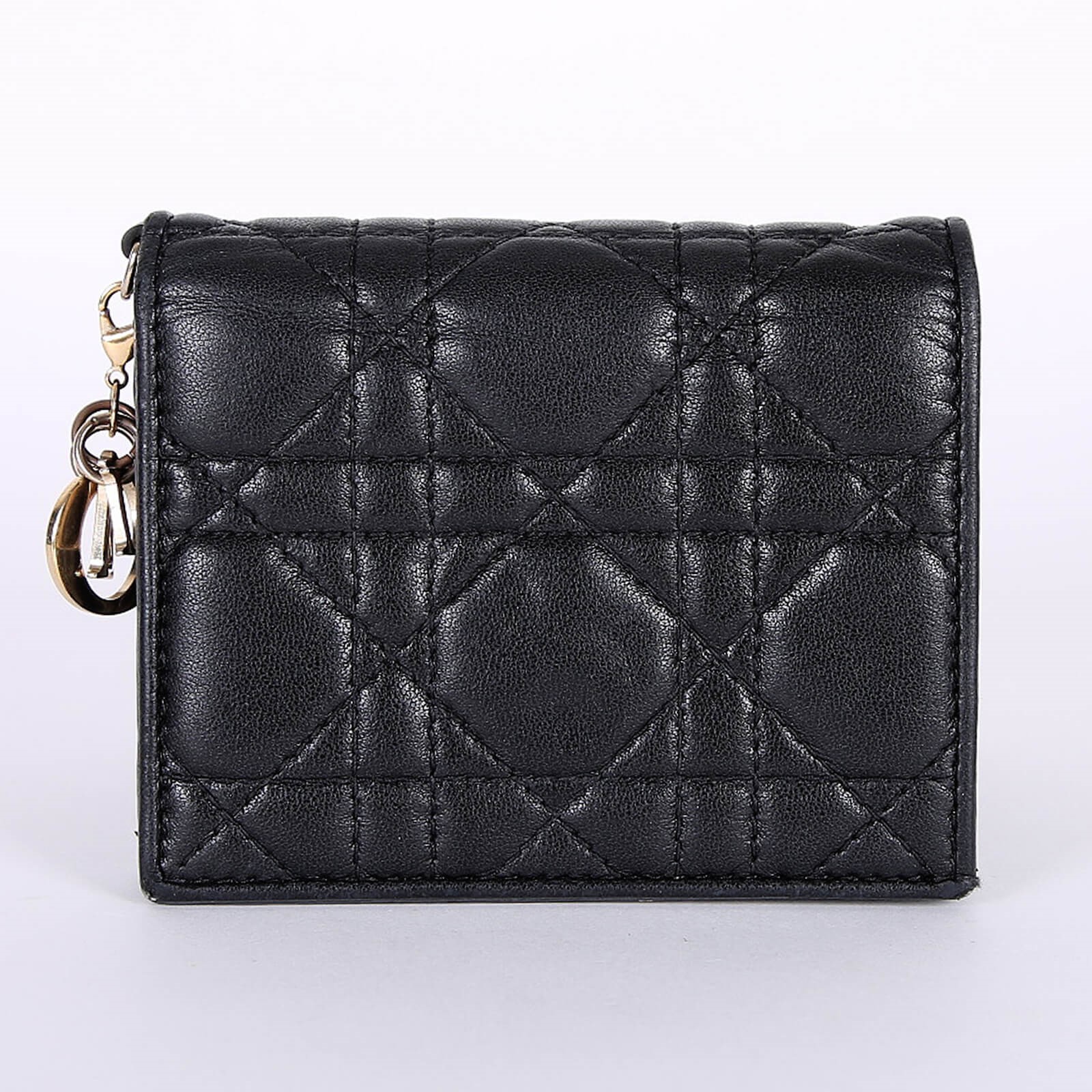 Dior Lady Dior Mini Cannage Lambskin Wallet Noir www.luxurybags