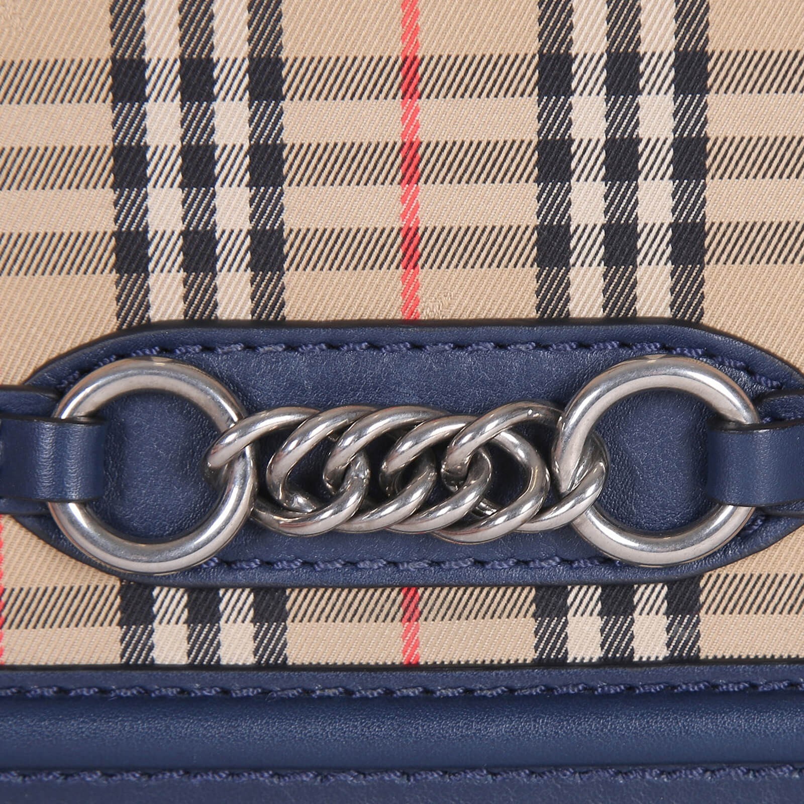 The 1983 check link bag with leather trim deals