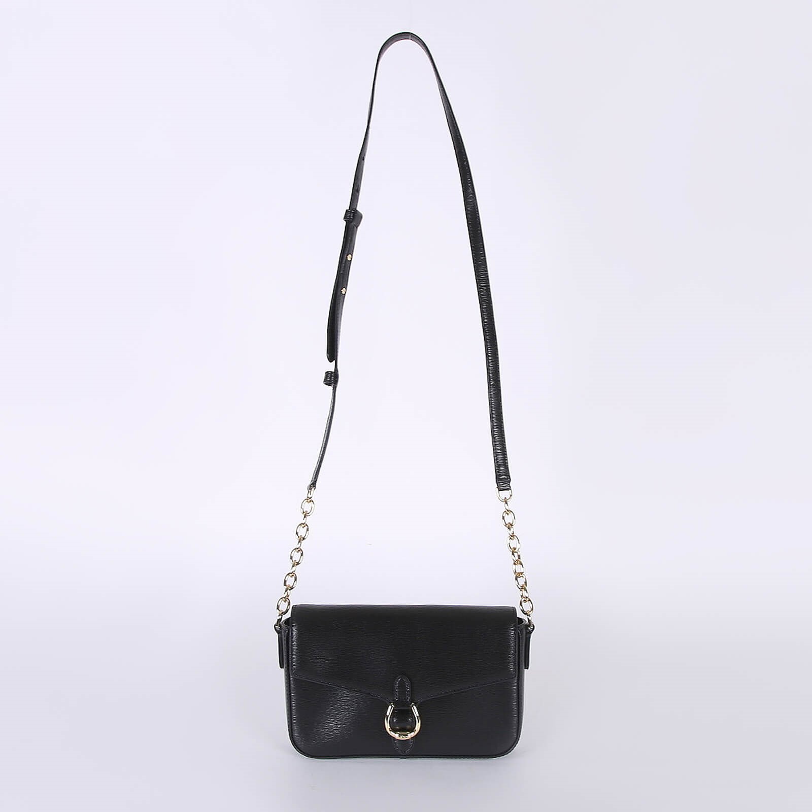 Lauren Ralph Lauren Flap Leather Crossbody Bag Black www.luxurybags