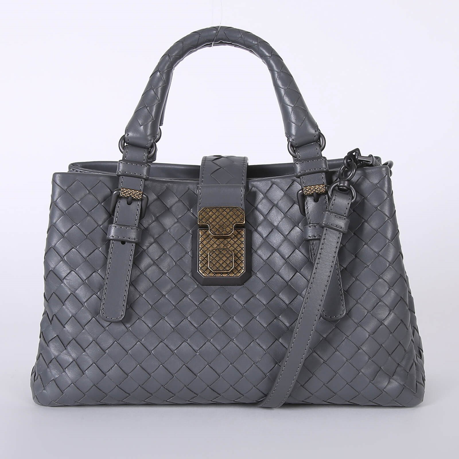 Bottega Veneta Roma Mini Intrecciato Calfskin Bag Grey www.luxurybags