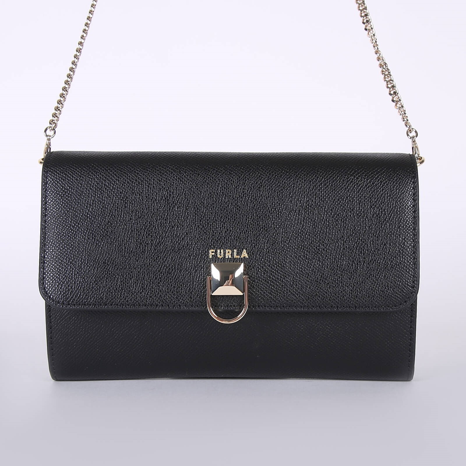 Furla Circe XL Leather Chain Crossbody Bag Nero www.luxurybags
