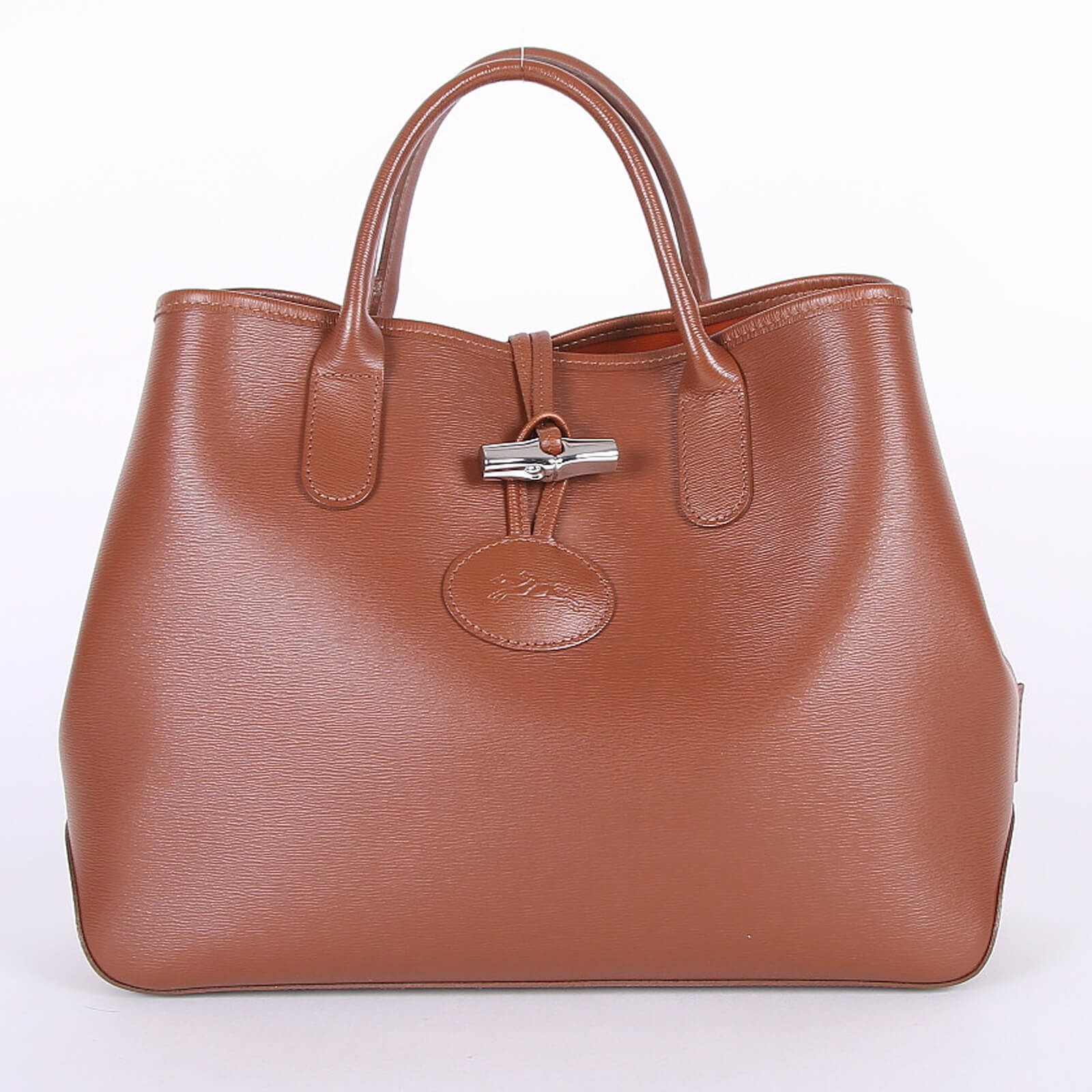 Longchamp Roseau S Calfskin Shopper Brown www.luxurybags