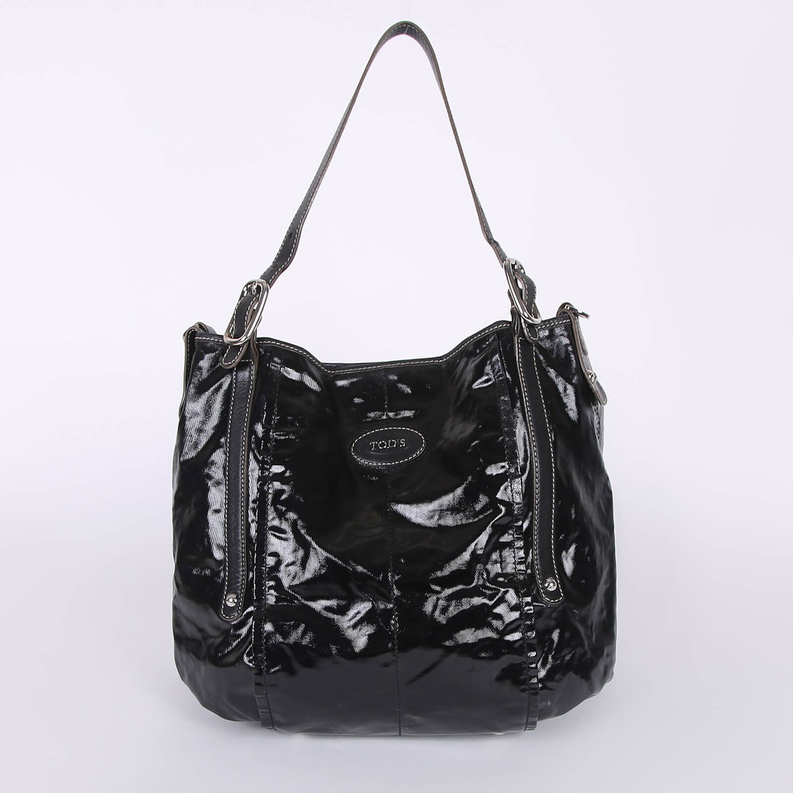 Tod s G Line Coated Canvas Shoulder Bag Black www.luxurybags