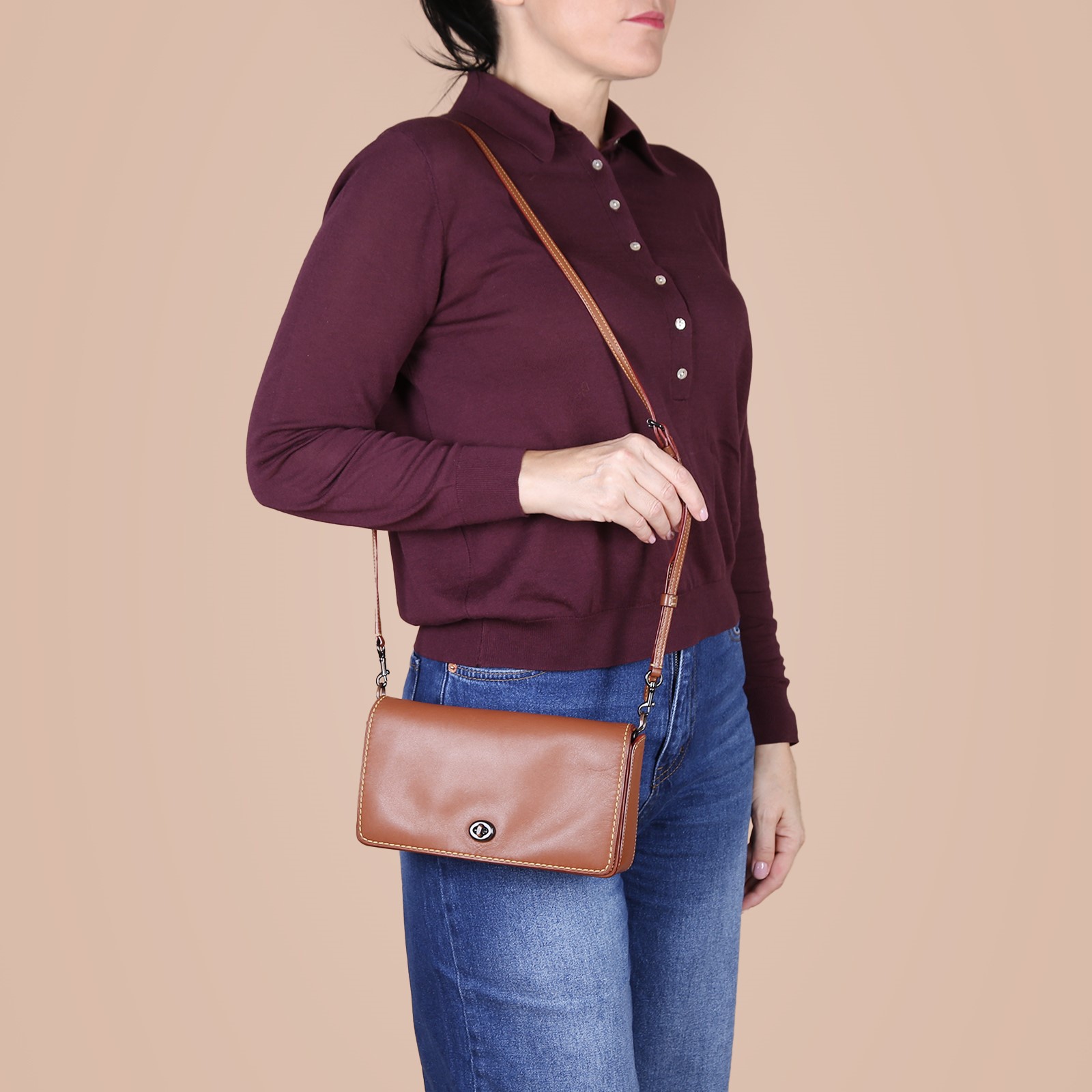 Coach dinky leather crossbody bag deals