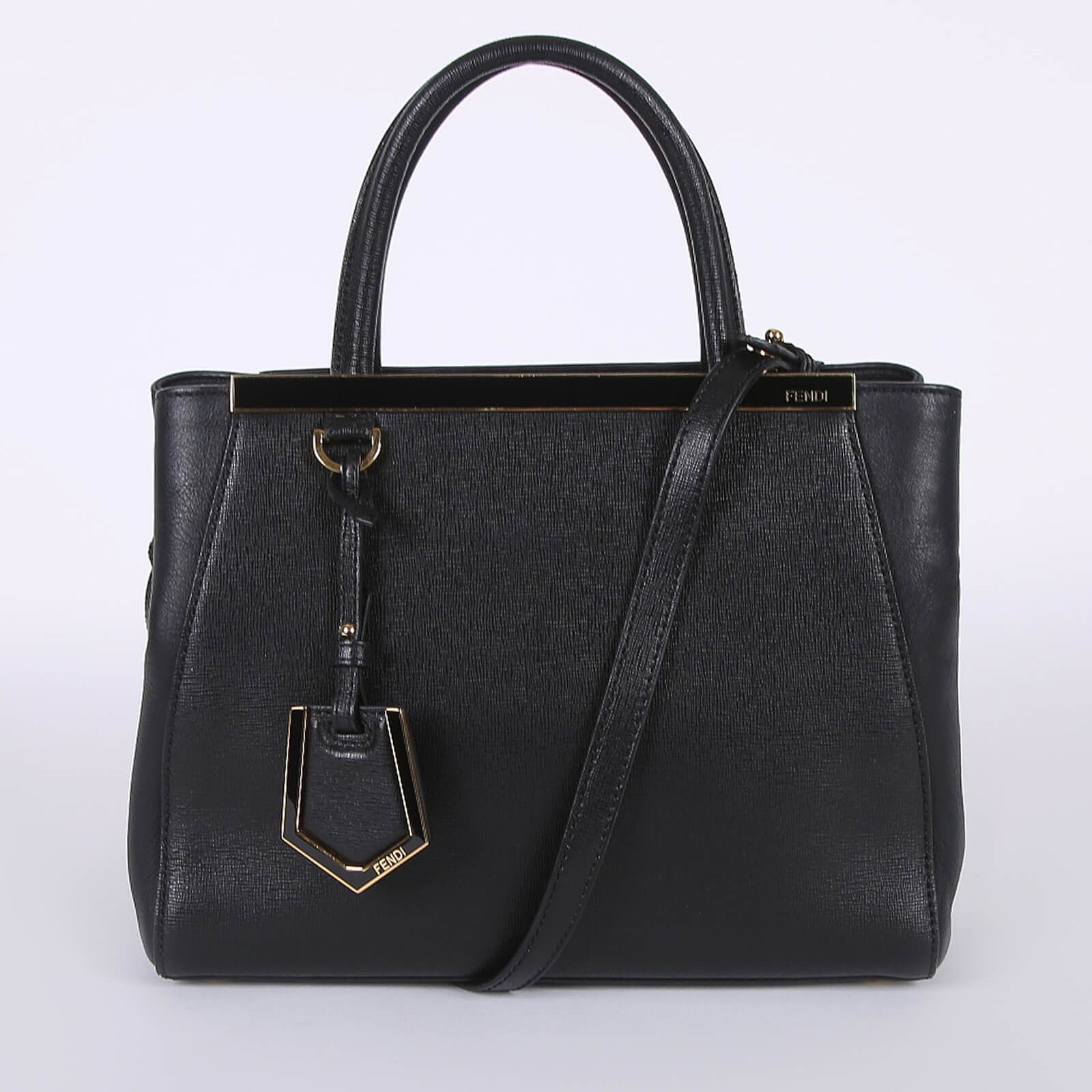 Fendi 2Jours Petite Saffiano Bag Black www.luxurybags